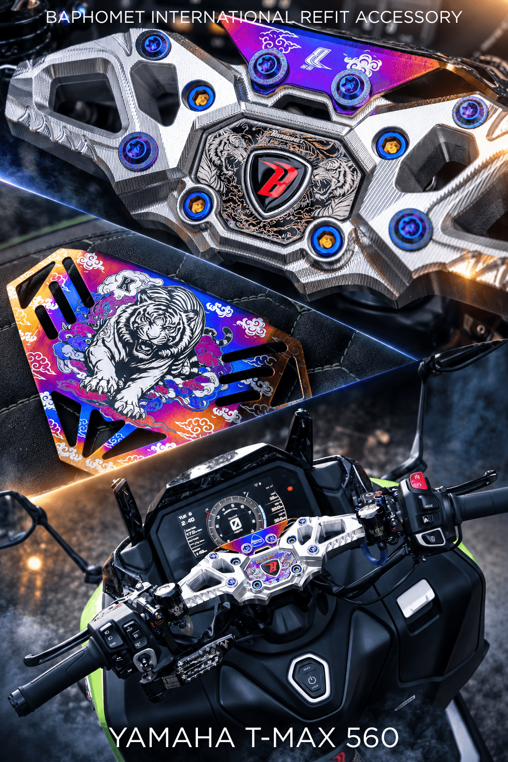 YAMAHA T-MAX 560 猛禽之翼一體式龍頭