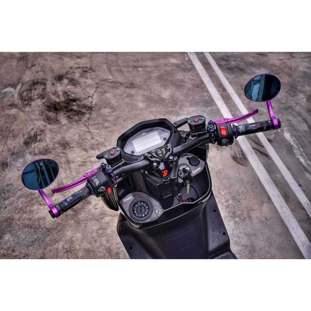 鋁合金貝殼樣式端子後照鏡_藍鏡