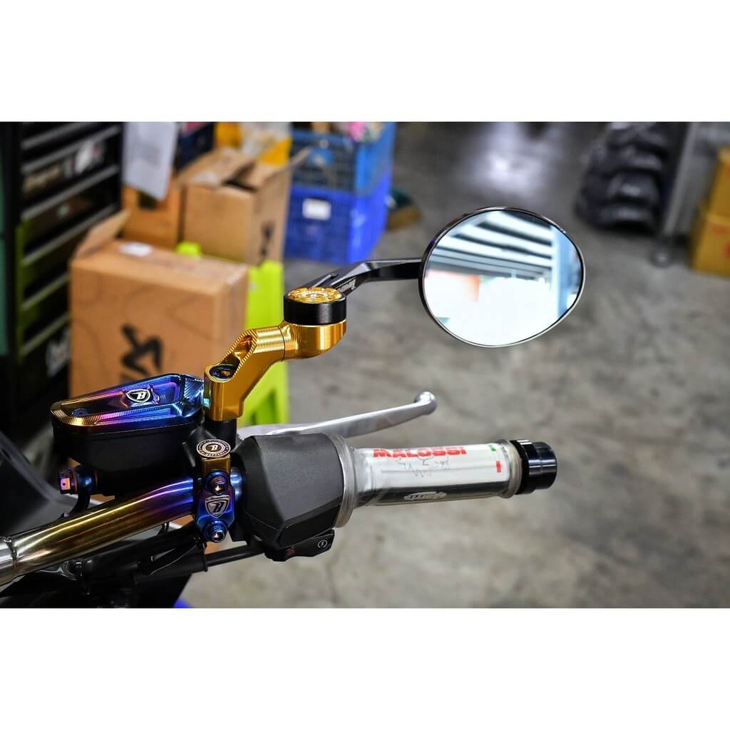 鋁合金陽極萬向搭配後照鏡_藍鏡