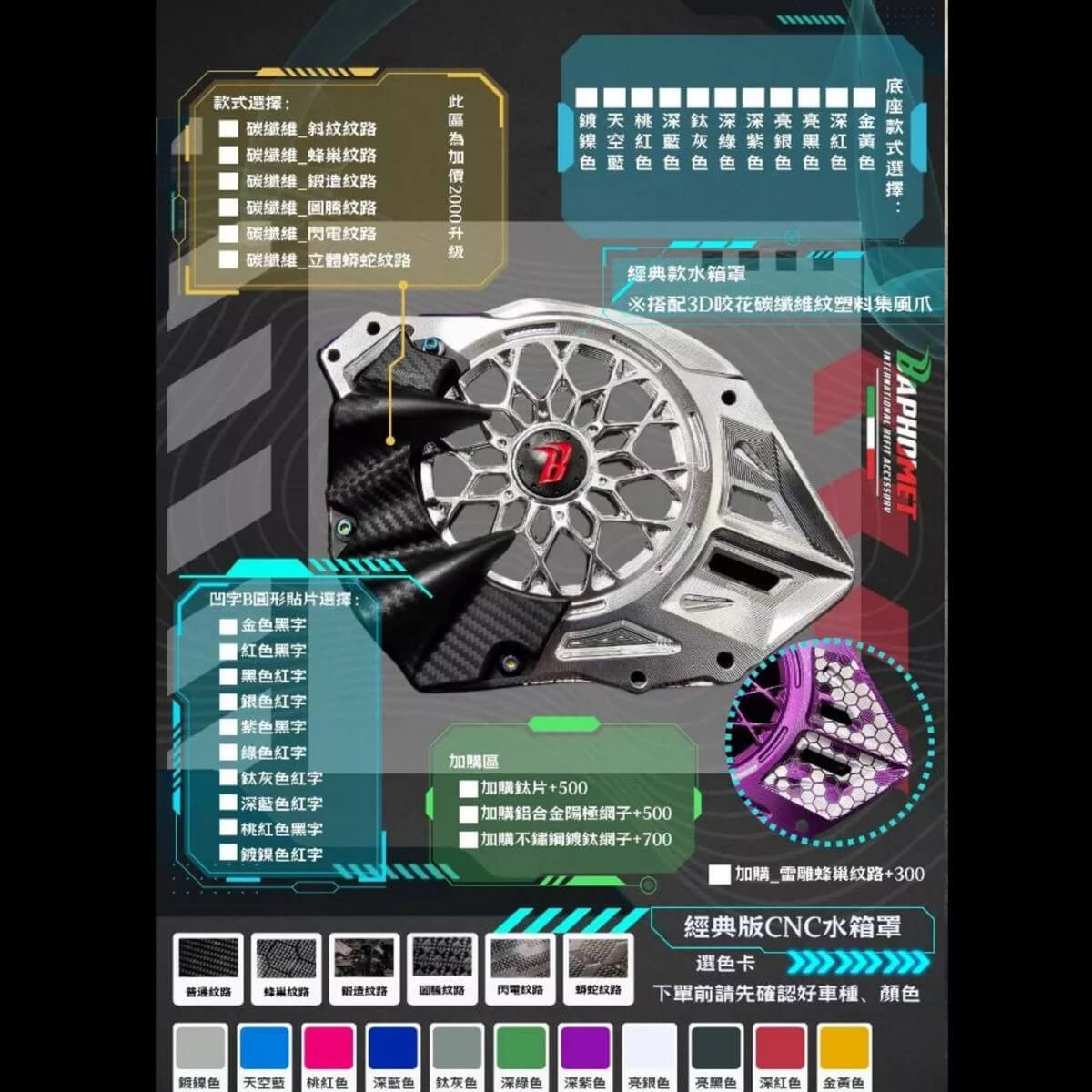 鋁合金經典款水箱罩_山葉水冷適用