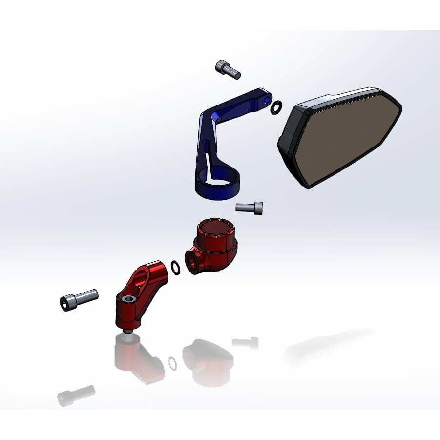 鋁合金陽極萬向搭配後照鏡_藍鏡