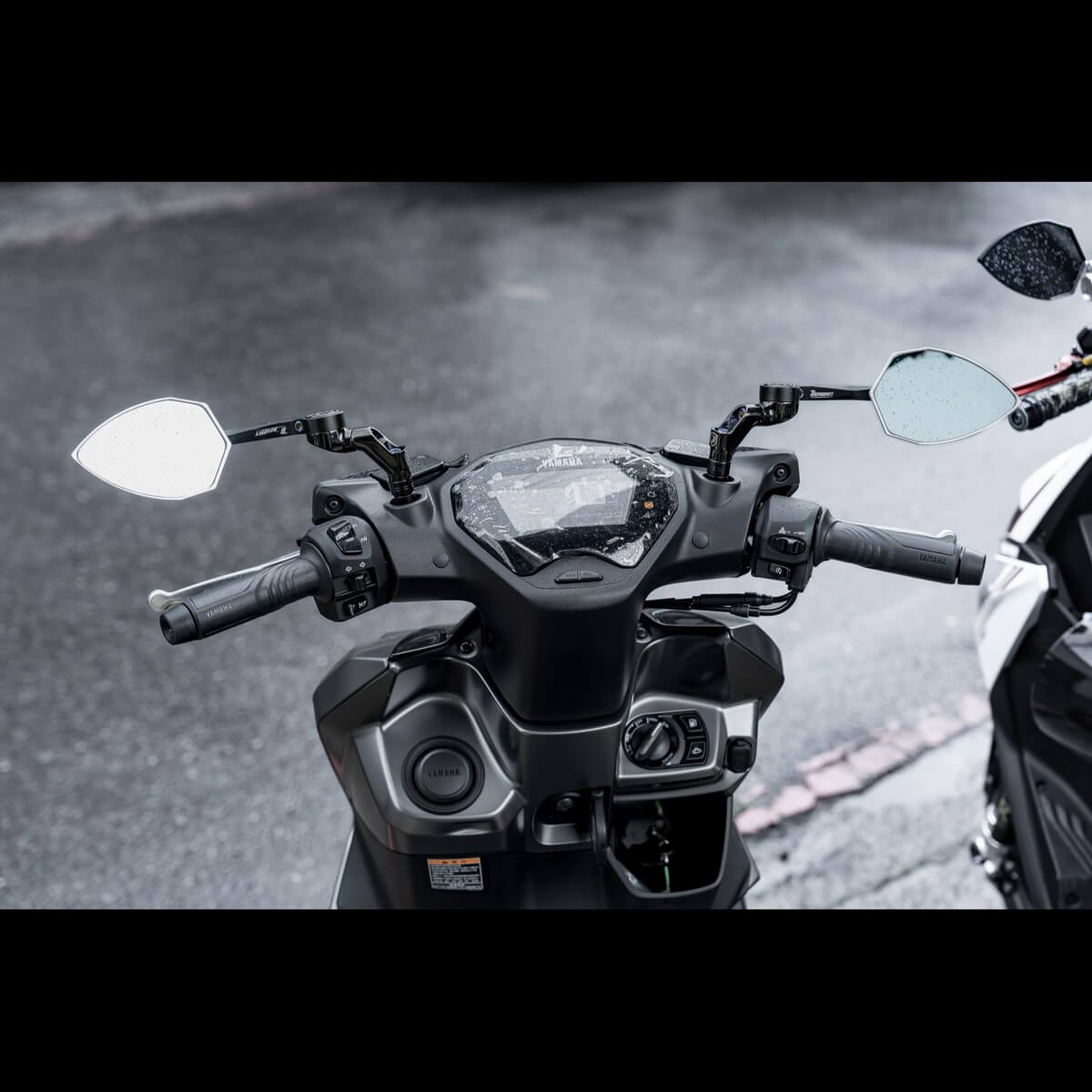 不銹鋼鍍鈦萬向座+手裡劍V2後照鏡