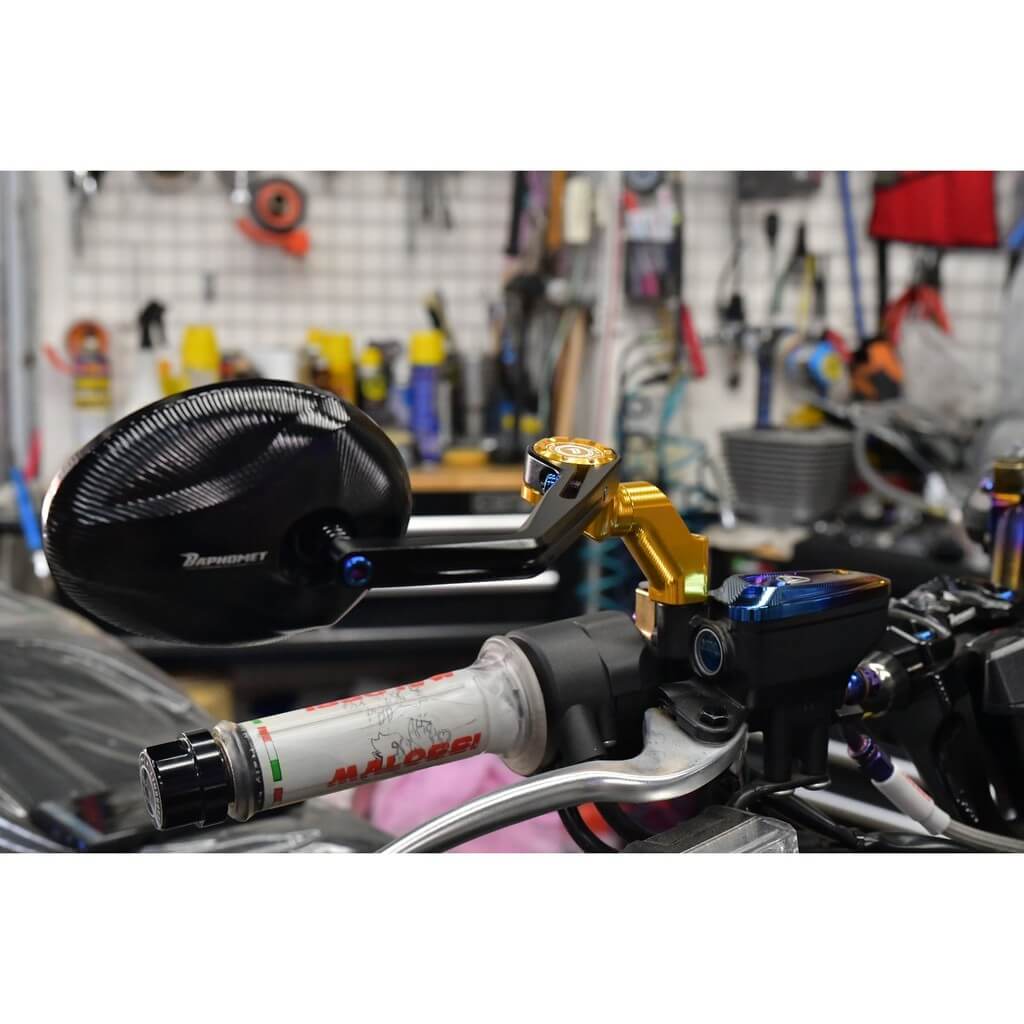 鋁合金陽極萬向搭配後照鏡_藍鏡