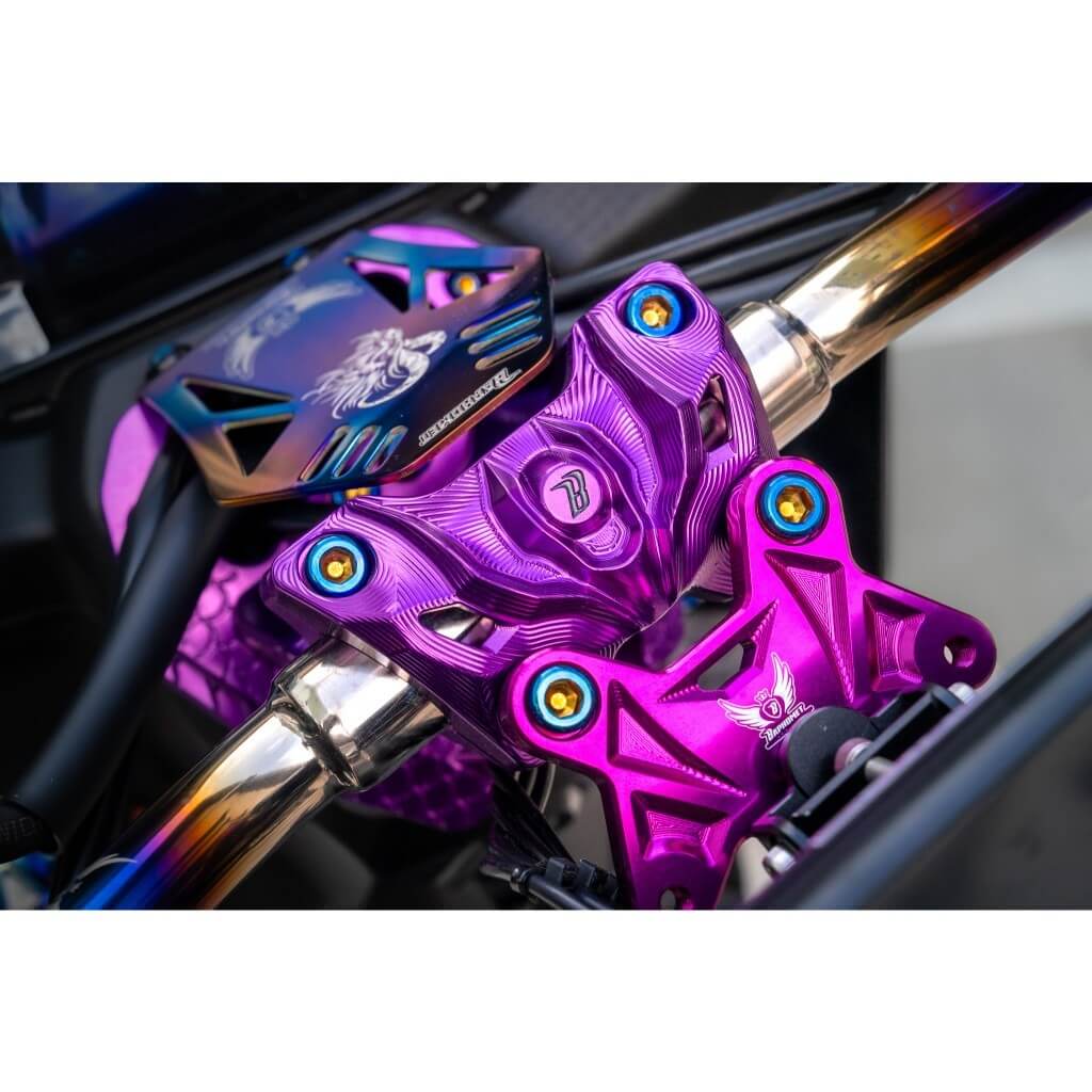 鋁合金陽極凹字點漆龍頭座