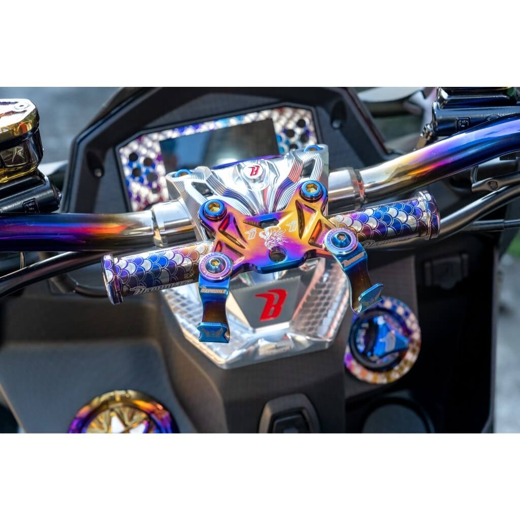 鋁合金陽極凹字點漆龍頭座