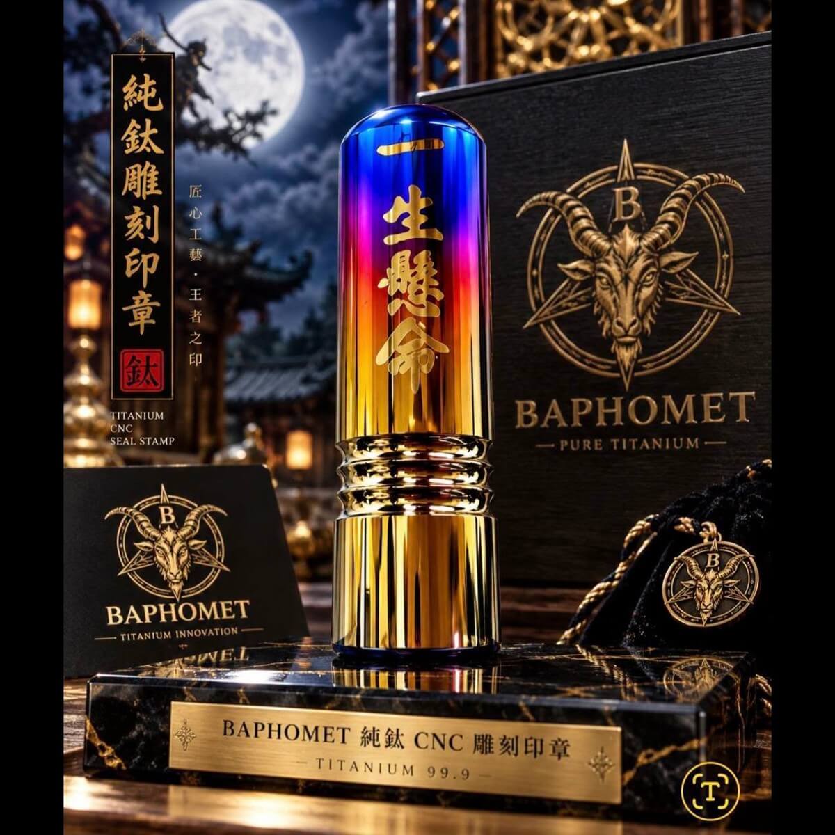 鈦合金印鑑章 (圓形、方形)
