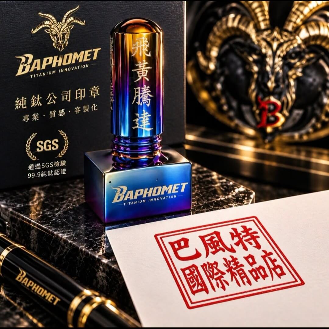 鈦合金印鑑章 (圓形、個人章、公司章)